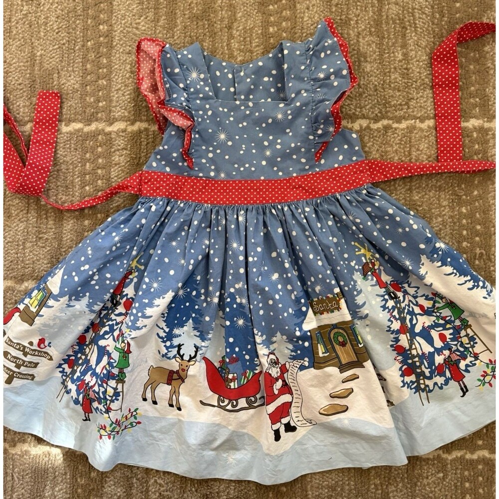 Eleanor Rose Catalina Dress Girls 4-5 Christmas Santa North Pole Holiday